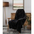 thumbnail image 2 of Safdie & Co. Throw Knit 2 Tone Sherpa Black, 2 of 2