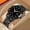 All Black, variant on Men's fashion watch with single date and luminous display, Korean-style trendy business men's watch, men's wristwatch with large numbers
