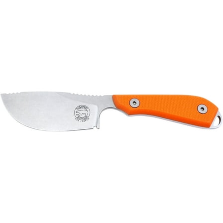 White River Knives M1 Skinner Fixed Blade Knife 3" Drop Point CPM S35VN Stonewashed Blade G-10 Handle Orange