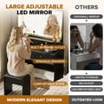 thumbnail image 2 of LUCKLIFE Black Vanity Desk with Mirror and Lights, 5 Drawers & Charging Station, Vanity Table and Chair Set, 2 of 8