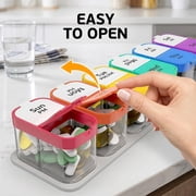 Large 7 Day Pill Organizer, 2 Times a Day Pill Box, Daily Medicine Organizer, Plastic