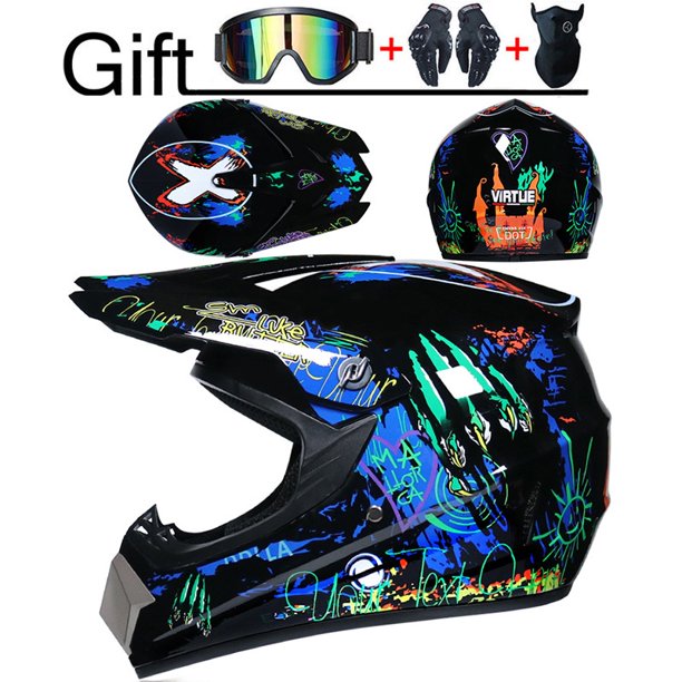 Enviar 3 Piezas De Regalo Casco De Motocicleta Casco Todoterreno Para Niños Bicicleta Downhill AM DH Casco Cruzado Capacete Casco De Motocross huangjie unisex