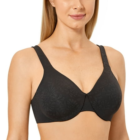 

DELIMIRA Women s Full Coverage Minimizer Unlined Underwire Plus Size Seamless Bra
