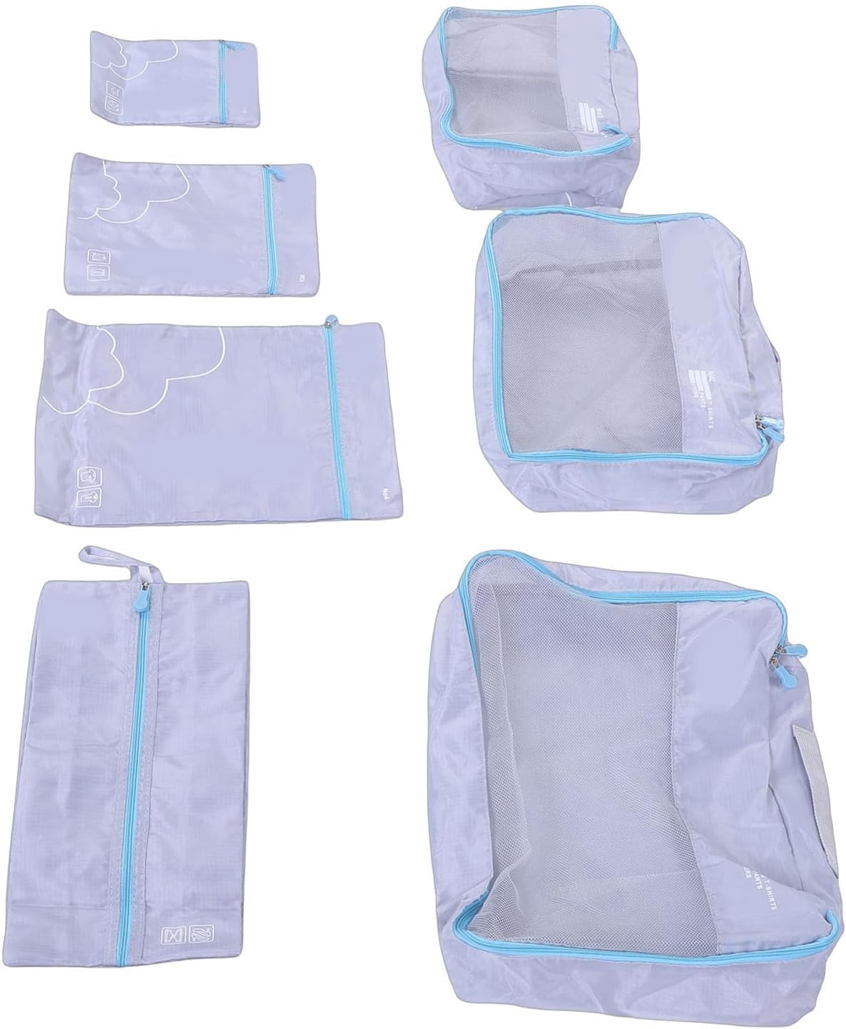 Packing Cubes For Travel, 7 Pack Anti Tear Space Saving Luggage Organizer Bags, For Suitcases