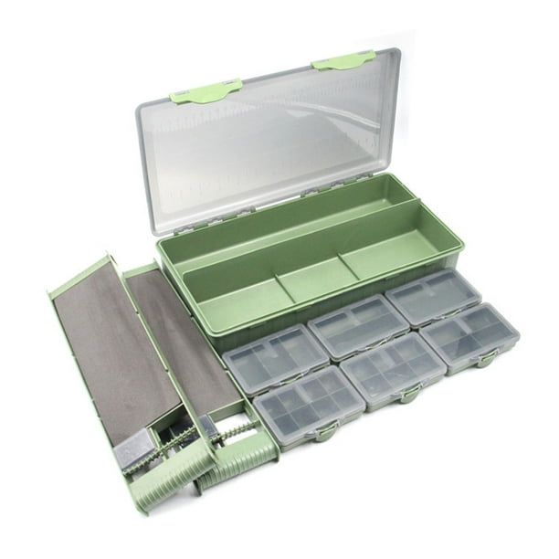 Ourlova 1 Set Of Carp Fishing Tackle Box Pp Fishing Small Accessory Storage Box Green 34*18*6cm