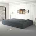 thumbnail image 6 of Youmumeub Full Size Convertible Floor Sofa, No Assembly Sleeper Sofa Bed, Modern Teddy Fabric Folding Couch for Living Room & Guest Room, Grey, 6 of 17