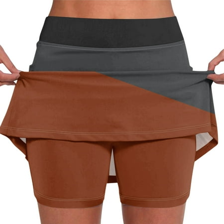 OTEMRCLOC Womens Boxer Shorts Womens Mini Skirt Fashion Women s Stretch Yoga Pants Printed Athletic Shorts Lightweight High Waisted Skirt With Pockets  2XL