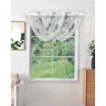 thumbnail image 2 of Gray Eucalyptus Coastal Waterfall Valances for Windows, Beach Starfish Shells Kitchen Sheer Valance Curtains, Rod Pocket Elegant Swag Valances for Living Room Bedroom, 47.2"x38.5", 3 Panel, 2 of 8
