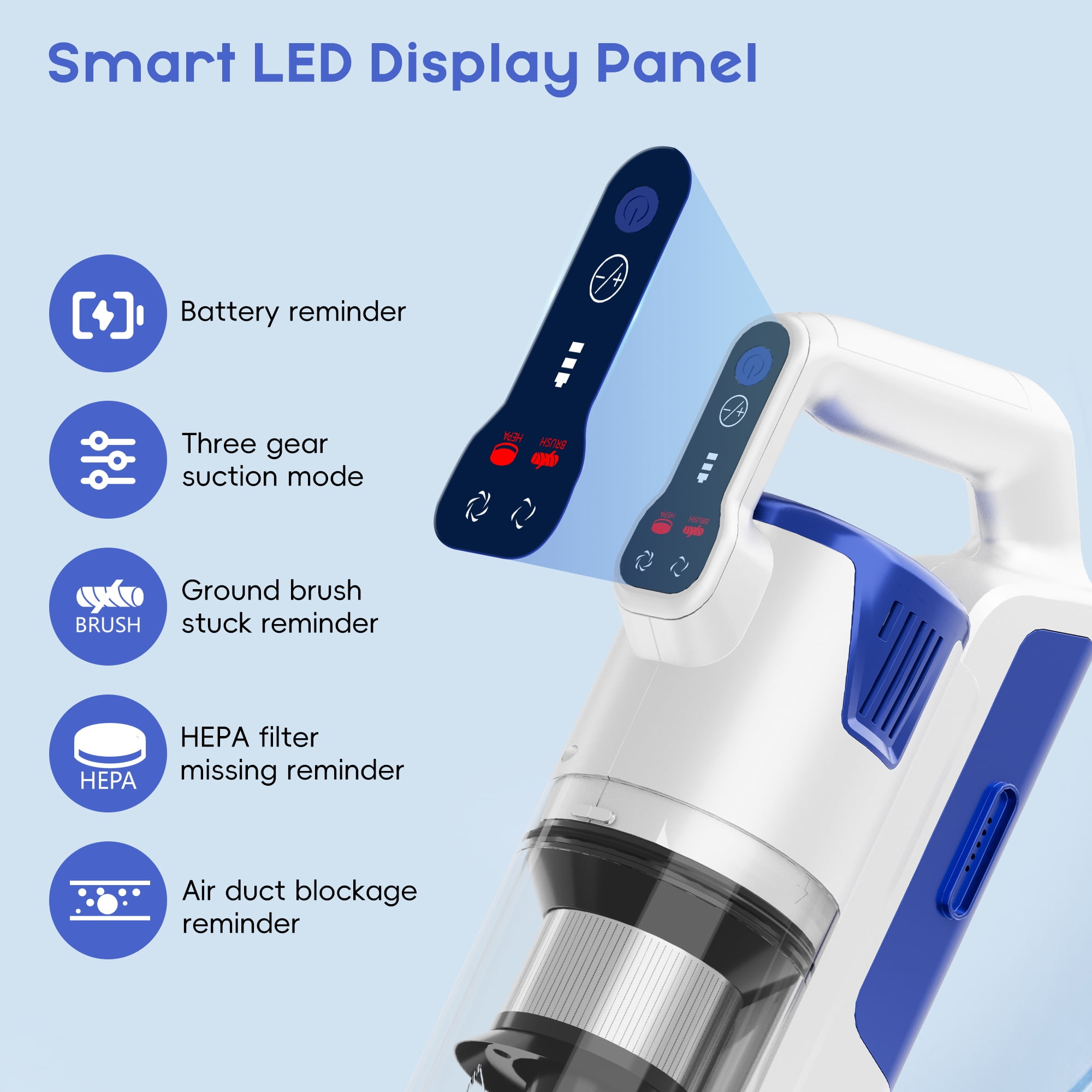 WHALLULTRA Stick Cordless Vacuum Cleaner with Brushless Motor & 2500mAh Battery, Rechargeable Cordless Vacuum for Home Carpet and Hard Floor