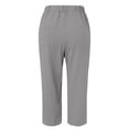 thumbnail image 4 of yunLCZ Women's Straight Leg Pants High Wa High Waist Linen Capris For Women Drawstring Elastic Waist Harem Pant Basic Lightweight Linen Pant, 4 of 4