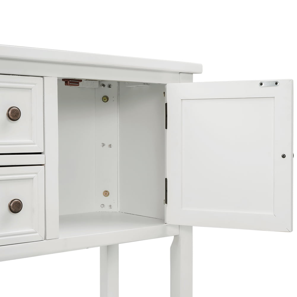 Lowestbest Retro Entryway Table, Buffet Sideboard Console Table with Bottom Shelf (White) Lowestbest Retro Entryway Table, Buffet Sideboard Console Table with Bottom Shelf (White)