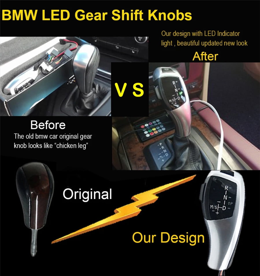 Car RHD LED Shift Knob Modified Automatic Gear Shifter Lever Fits for BMW  E90 E91 E92