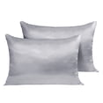 thumbnail image 1 of Funda de almohada 2pcs Funda de almohada de satén de poliéster Ropa de cama Funda de almohada para dormir, Gris, UK / US-Q, 20x30 Pulgadas sidaley HA003643-11, 1 of 7