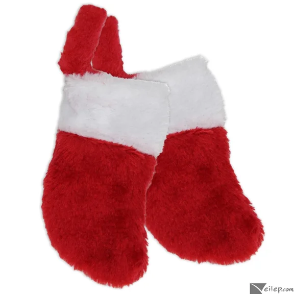Solid 2-Color Holiday Favor Plush Mini 7In Christmas Stocking, 2 Ct, Red White