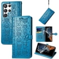 thumbnail image 2 of for Samsung Galaxy S23 Ultra (Not S23) PU Leather Flip Wallet Case, Cute Cat Dog Cartoon Style with Card Slots Holder Phone Cover Case for Samsung Galaxy S23 Ultra MG Blue, 2 of 16