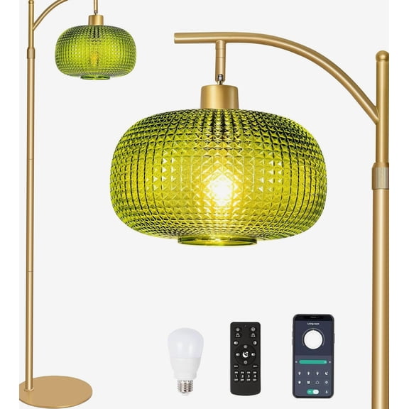 Modern Floor Lamp for Living Room, Mid Century Standing 19, Green