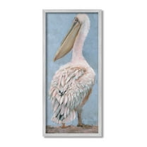 Stupell Industries Traditional Pelican View Animals & Insects Painting Gray Framed Art Print Wall Art, 10 x 24