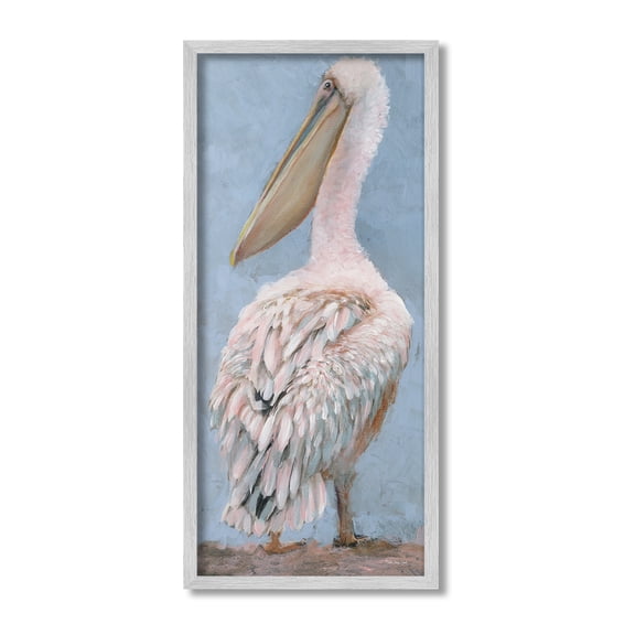 Stupell Industries Traditional Pelican View Animals & Insects Painting Gray Framed Art Print Wall Art, 10 x 24