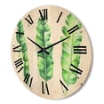 thumbnail image 3 of Designart 'Tropical Banana Leaves Set On White' Farmhouse Wood Wall Clock, 3 of 5