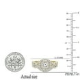 thumbnail image 4 of Dazzlingrock Collection Round White Diamond Swirl Halo Bridal Ring Set for Women (1.00 ctw, Color I-J, Color I2-I3) in 10K Yellow Gold, Size 7, 4 of 5