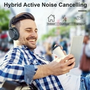 سماعات الرأس النشطة لإلغاء الضوضاء ankbit e700 مع ldac ، سماعة بلوتوث لاسلكية 60 ساعة