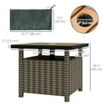 thumbnail image 3 of Outsunny Rattan Wicker Table Dining Side Table With Umbrella Hole Grey, 3 of 10