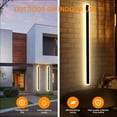 thumbnail image 5 of 2Pack Outdoor Wall Lights, Long Outdoor Modern Led Wall Light, Waterproof Ip65 Warm/RGB 110v Outdoor Garage Lights Wall Mount Frosted White Acrylic Exterior Light Fixture for Patio (Black, 60in), 5 of 12
