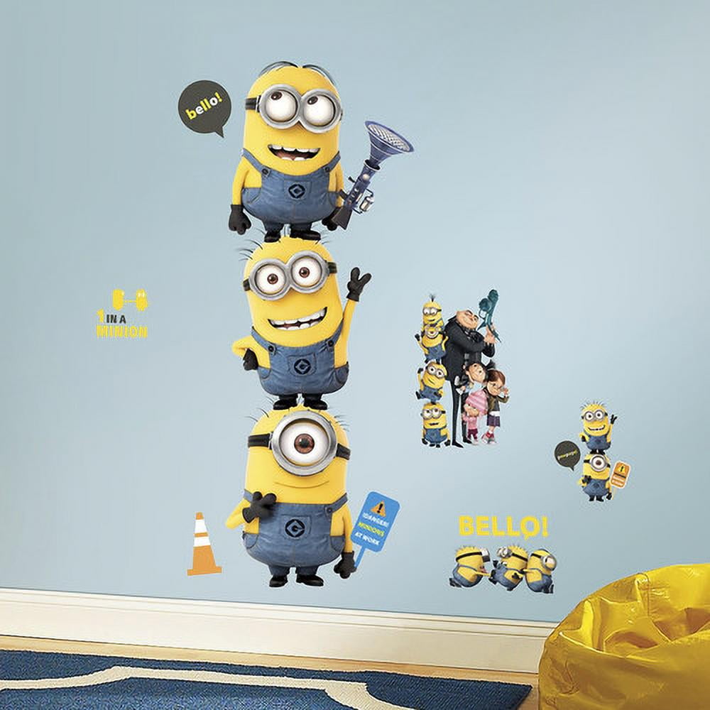 Details about   NEW DESPICABLE ME MINIONS  PEEL & STICK WALL DECALS DRY ERASE 