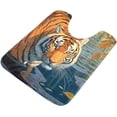 thumbnail image 3 of Dreamtimes Bathroom Rug Toiletry Mat Set Vintage Tiger in Water Print, Soft Absorbent Bath Rug and U-Shaped Contour Toilet Rug, Non-Slip Bath Carpet Bath Mats for Bathroom 24"x16"+24"x20", 3 of 5