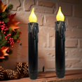 thumbnail image 1 of Velas cónicas de cera negra sin llama de Lamp LINCOUNTRY, 17 cm, 1 of 8