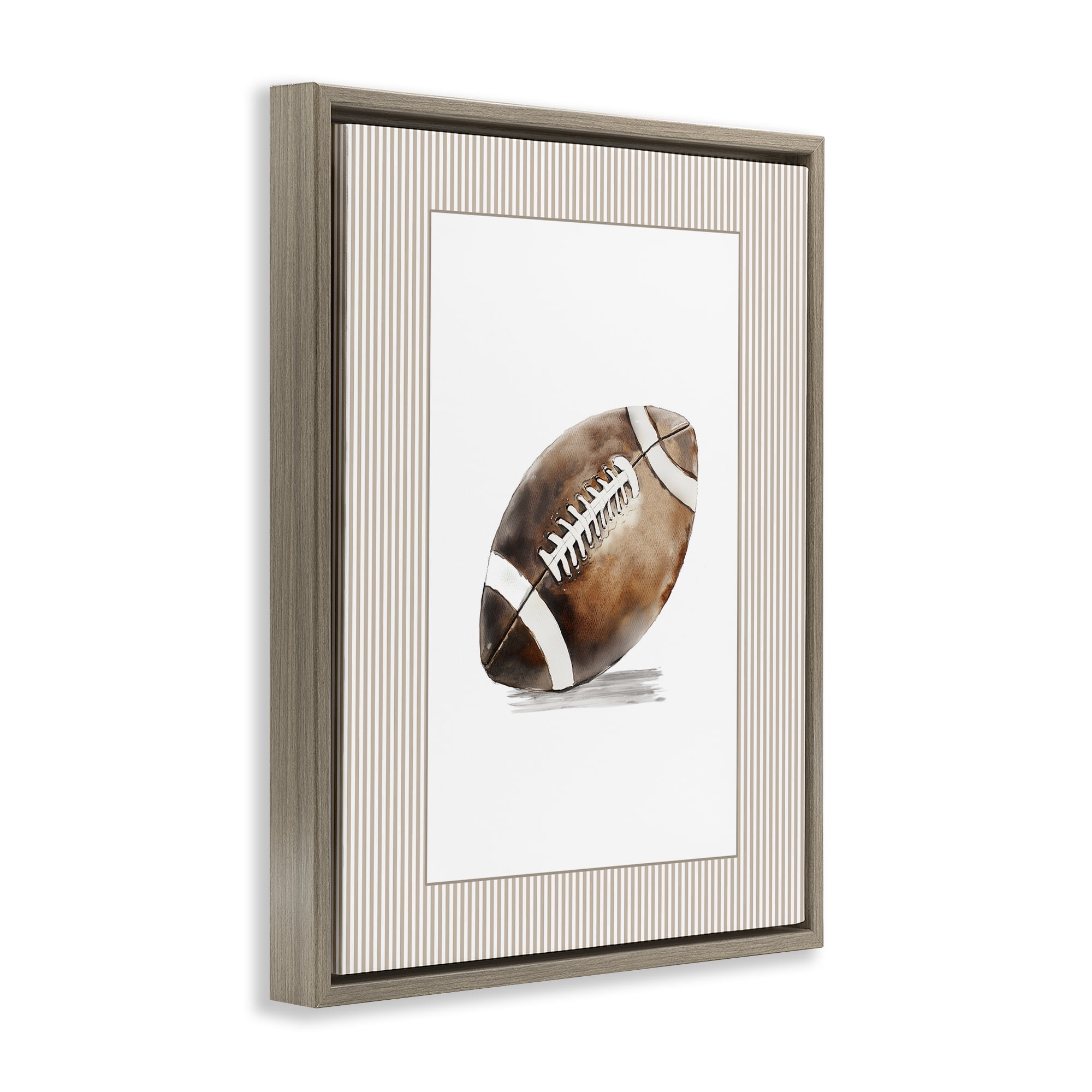 Stupell Industries Vintage Sports Football Brown Framed Floater Canvas Wall Art, design by Christine Simpson Art