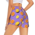 thumbnail image 3 of Bixox Women's Yellow Lemon And Orange pattern 2 in 1 Running Shorts - Lightweight Athletic Workout Gym Yoga Shorts Liner with Pockets -, 3 of 7