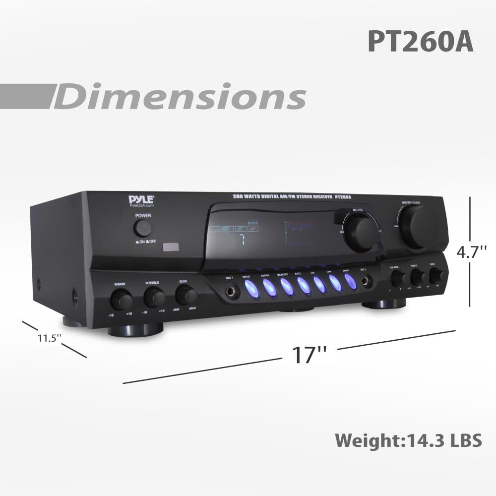 Pyle Pt260a Home Theater Am/fm Receiver And Amplifier Amp With Remote 200w 