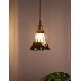 thumbnail image 5 of FSLiving Hanging Swag Pendant Light with 15ft Plug-in UL Dimmable Cord Brass Finished E26 Socket Tiffany Flower Glass Lamp Nordic Industrial Hanging Lamp for Farmhouse Corner Lighting - 1 Light, 5 of 10