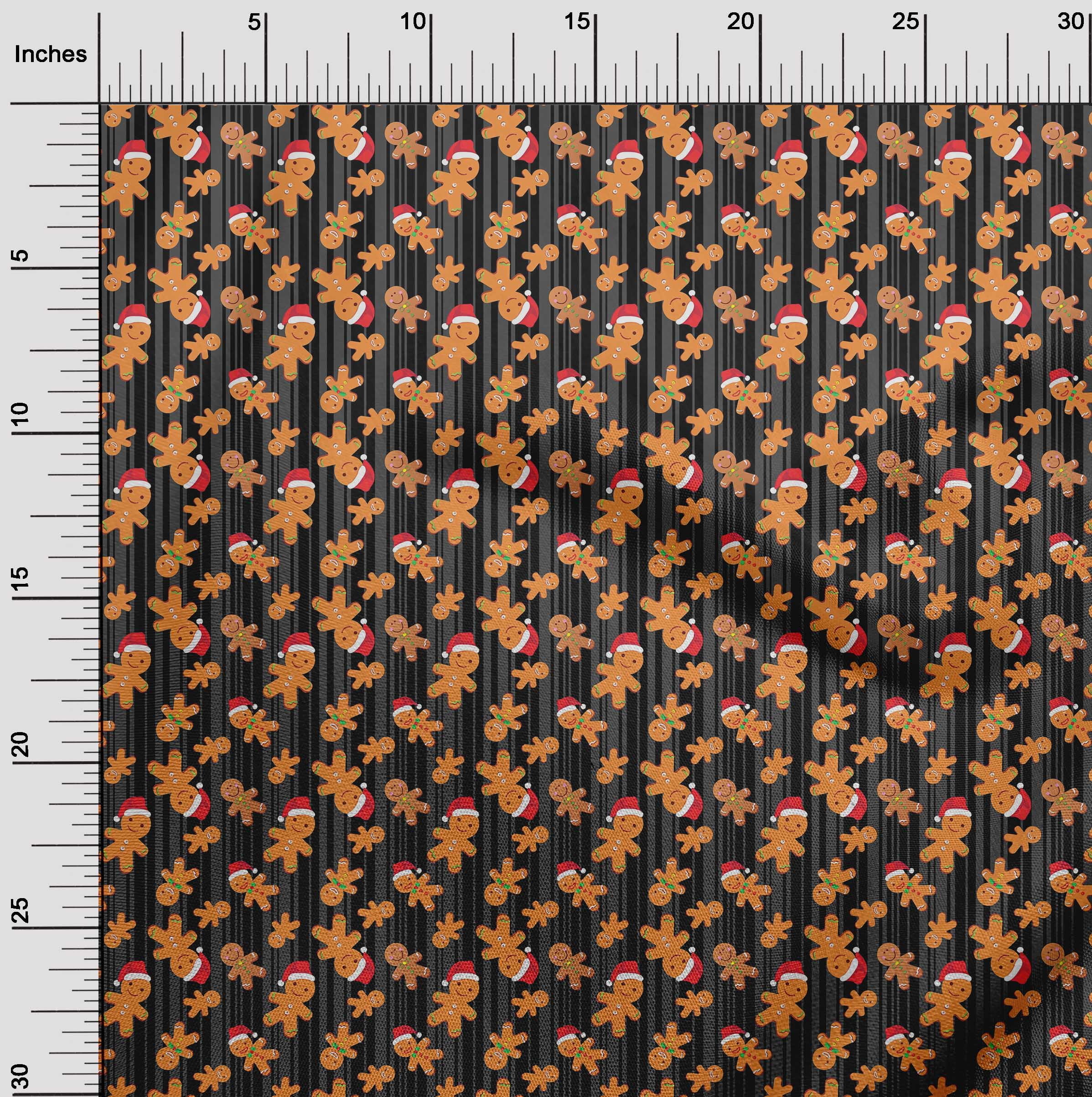 oneOone Rayon Black Fabric Christmas Quilting Supplies Print Sewing Fabric By The Yard 56 Inch Wide