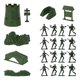 thumbnail image 4 of 100 piezas de figuras de soldados, juguetes, moldes de soldados, kit de modelos de plástico para juegos de guerra militares, 4 of 5