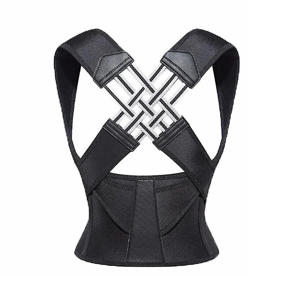 Correcteur De Posture Réglable - Bretelles Dos Et épaules - Néoprène Noir - Taille Unique Unisexe