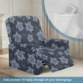 thumbnail image 2 of SCRAWLGOD Sea Turtle Hibiscus Navy Blue 4 Pieces Stretch Recliner Covers, Easy to Install Recliner Sofa Slipcover, Fitted Non Slip Reclining Slipcovers for Pets Soft Lazyboy Chair Covers, 2 of 7