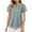 Light Blue, variant on Women's Dressy Chiffon Blouses Summer Lightweight Comfortable Shirts Fashion Solid Color Puff Petal Short Sleeve T-Shirts V Neck Casual Work Pullover Tops