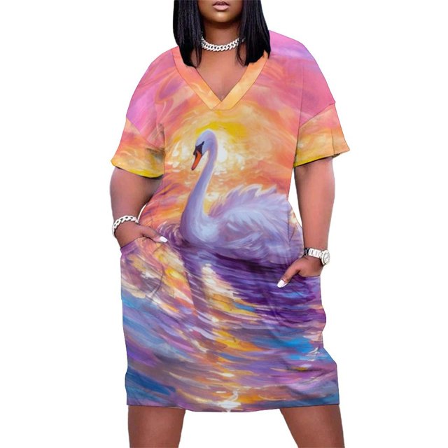 Aurora Swan vestido suelto con bolsillos vestido de mujer elegante vestidos de verano de lujo vestidos elegantes de mujer para vestido de novia estilo coreano