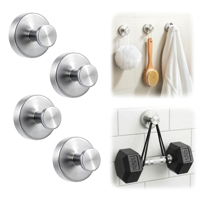 Ganchos de Ventosa LOOHOI Mejorados para Ducha y Baño (Paquete de 4)