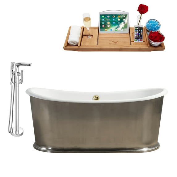 Cast Iron Tub, Faucet and Tray Set 72" RH5360GLD-120