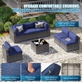 thumbnail image 6 of Sunmthink 7-Piece Wicker Patio Furniture Sets, Outdoor Conversation Set with 4 Inches Thick Cushions and Waterproof Cover, 6 of 6