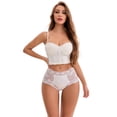 thumbnail image 5 of DARING DIVA Women's High-Waisted Extended Crotch Panties 3 Pcs XL Black, Beige, White, 5 of 6