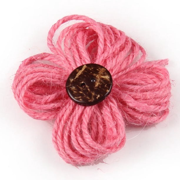 10 piezas Adornos de hotel Decoraciones para el hogar Atractivo hilo de lino Adornos de flores Fiesta de Navidad Flores de boda 65x11mm rosado Macarena flor de guirnalda guita flor