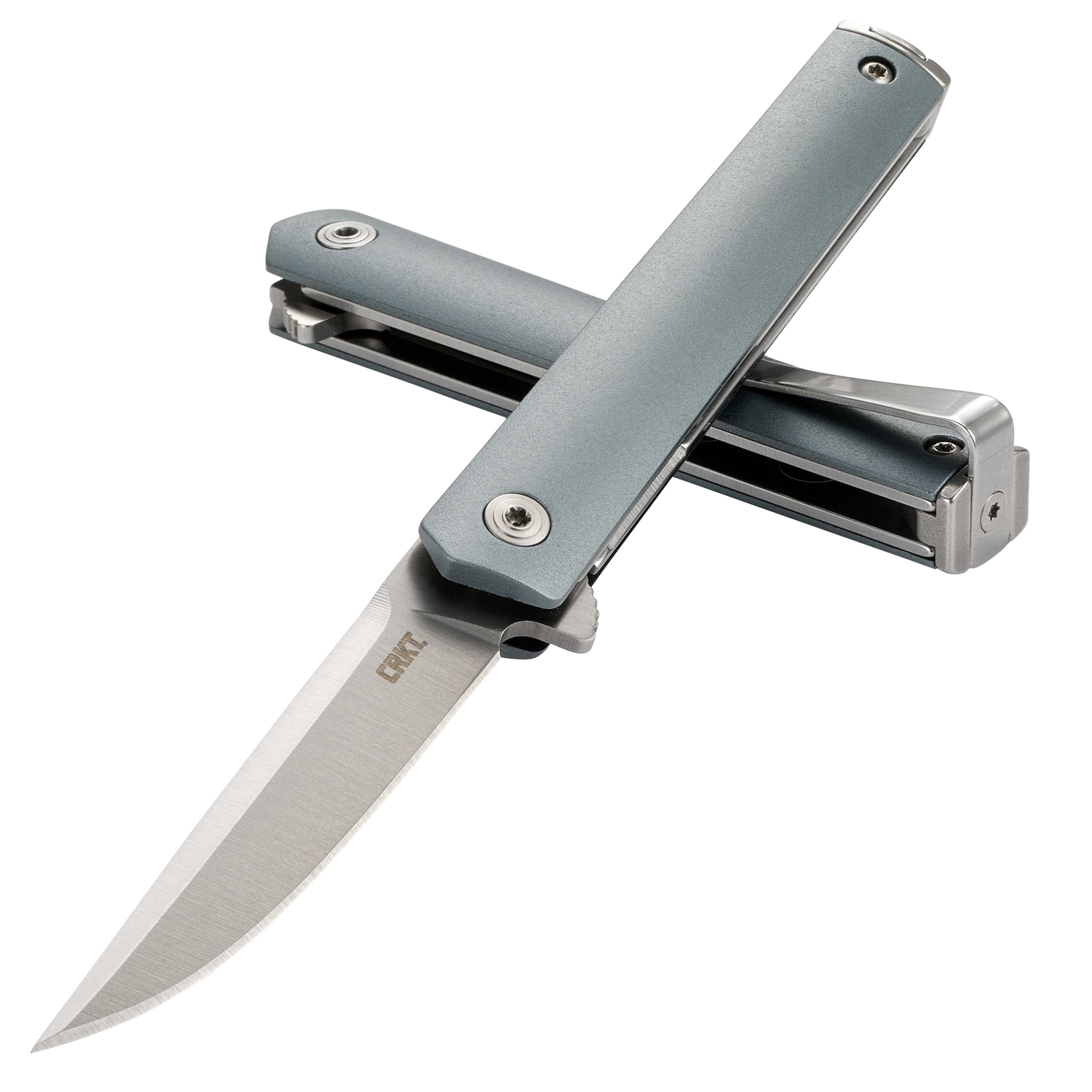 CRKT CEO Compact Everyday Carry EDC Pocket Folding Knife with Liner Lock: Stainless Steel Plain Edge Blade, Glass-Reinforced Nylon Handle, Reversible Pocket Clip, 7095