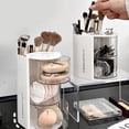 thumbnail image 6 of Rotating Dust-Proof Desktop Organizer for Makeup Sponges, Cushion Lipsticks, and Brushes, 6 of 8