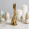 thumbnail image 5 of YingYouFu Large Easter Gold Resin Bunny Statue, 7.87 Inch Easter Table Centerpiece, Spring Rabbits Decoration, Rabbit Figurines Decorative Sculpture Collectibles Gift for Home Indoor Decor, 5 of 8