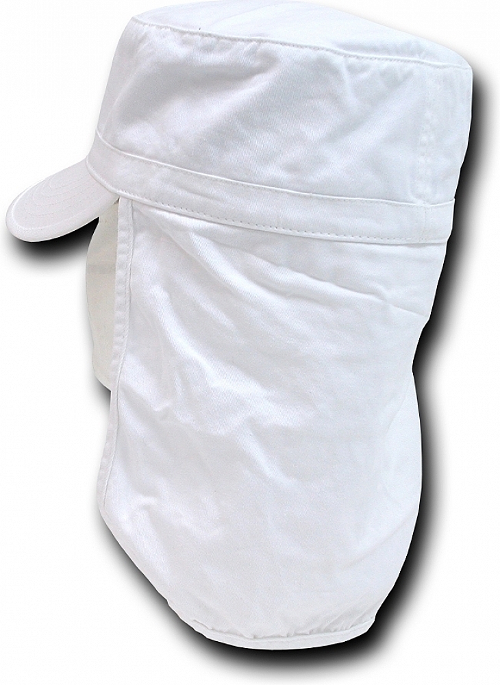 Rapid Dominance 107-PL-WHT-06 Foreign Legion Flap Caps White#44; Small  And Medium