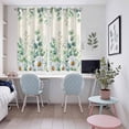 thumbnail image 4 of Green Eucalyptus Leaves Kitchen Curtains Window Panels, Daisy Summer Botanical Farmhouse Insulated Window Treatment Curtain, Grommet Curtains for Bedroom/Living Room/Bathroom, 2 Piece 52"Wx63"L, 4 of 8